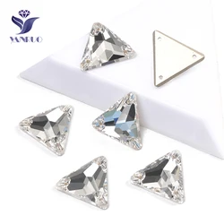 YANRUO 3270 All Sizes Clear Sew On Glitter Strass Triangle Crystal Flatback Rhinestone For Dress Shoes