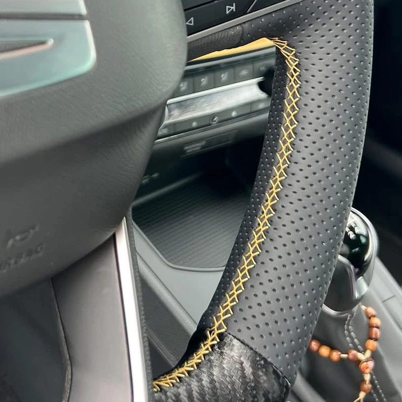 Nappa Leather Hand Stitched Steering Wheel Cover for Seat Leon Ibiza Fr Seat Fr Sport Cupra Ateca 2021-2023 Year for Seat Arona