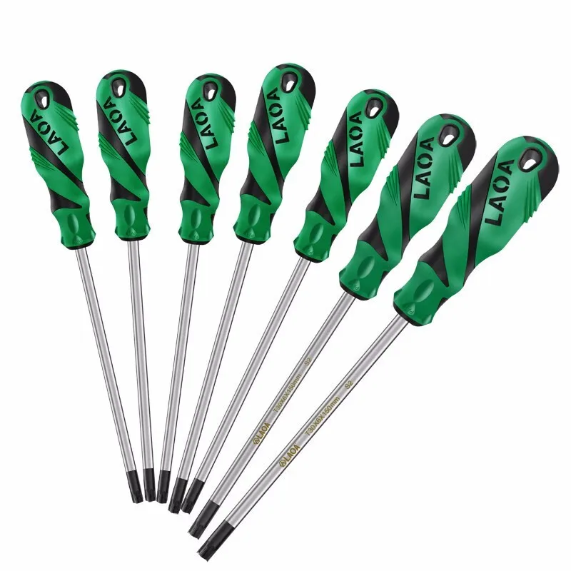 LAOA 1pc Torx Screwdriver S2 Alloy Steel Hexagonal Screwdriver with Medium Hole T6/T7/T8/T9/T10/T15/T20/T25/T30