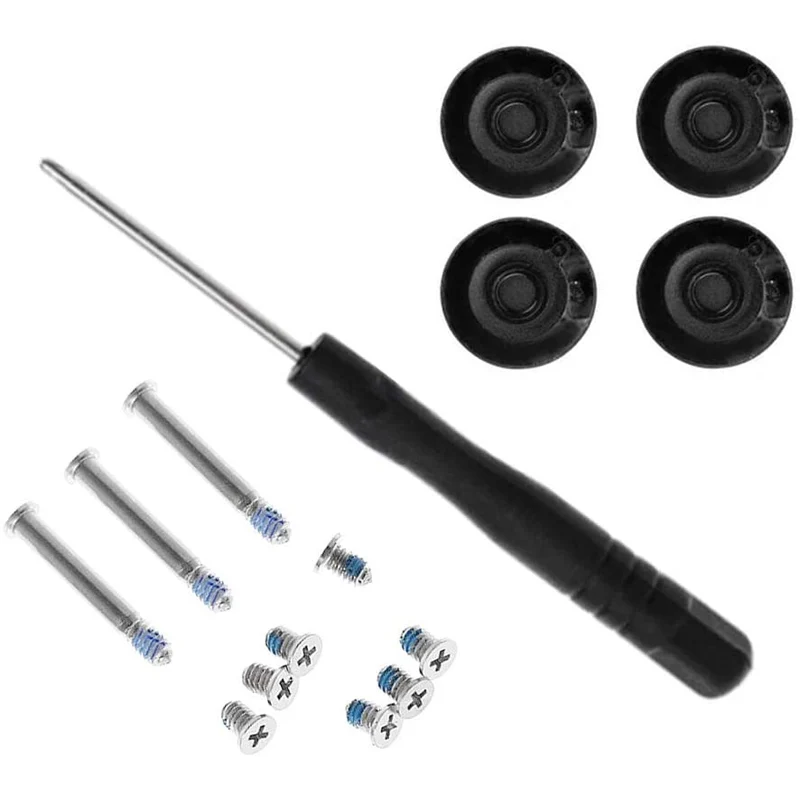 Pés de borracha com parafusos Bottom Screwdriver Set para MacBook Pro, A1278, A1286, A1297, 13, 15, 17, não para telas Retina