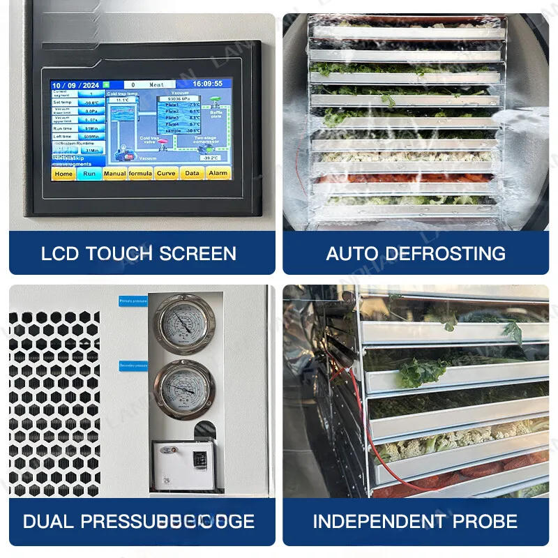 50 كجم 60 كجم 70 كجم HFD-50Plus 18 صواني مجفف تجميد صناعي تجاري طعام الأسماك آلة تجفيف الفواكه والخضروات #5