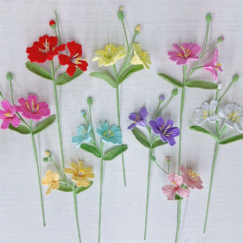Gehäkelte Blumenäste, handgestrickter Blumenstrauß, kreative künstliche Blumen, Dekoration für Hochzeitsräume, ein schönes Geschenk. – Detail 1