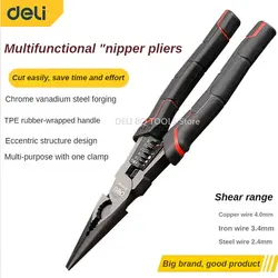 DELI Multifunctional Universal Diagonal Pliers Needle Nose Pliers Hardware Tools Universal Wire Cutters Electrician Wire Pliers