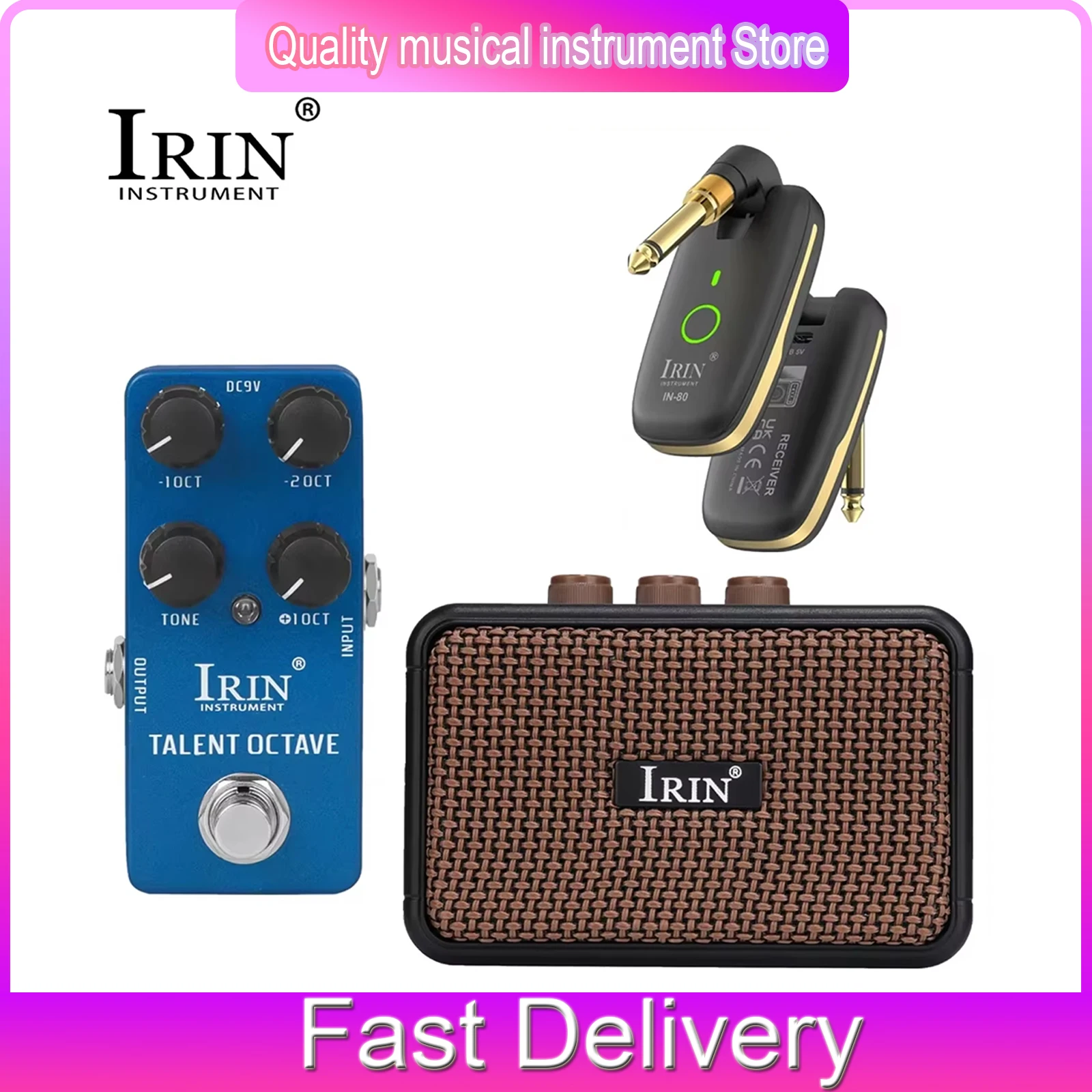 

IRIN 3 Pcs Electric Guitar Effects Pedal Amplifiers Guitar Receiver Transmitter Wireless Transceiver System Audio Guitar Partss