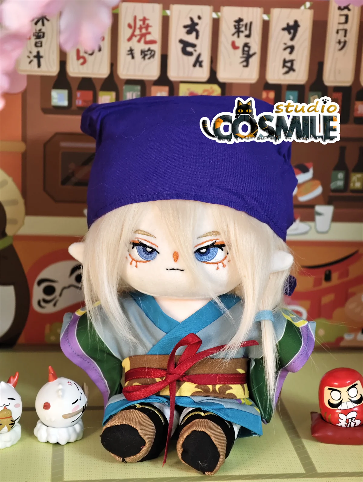 Anime Oni Ghost Story Kusuri Yokai Shikigami Katze Elf Gefülltes Plüschtier Plüsch 20cm Puppenkörper Skelett Spielzeug CF