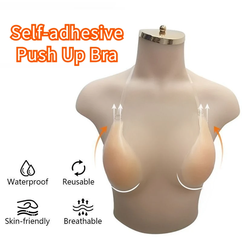 Soutien-gorge Push Up en Silicone, sans bretelles, Anti-affaissement, sans couture, adhésif Invisible, Anti-déversement, collant, agrandissement du buste, rehausseur, nouveau