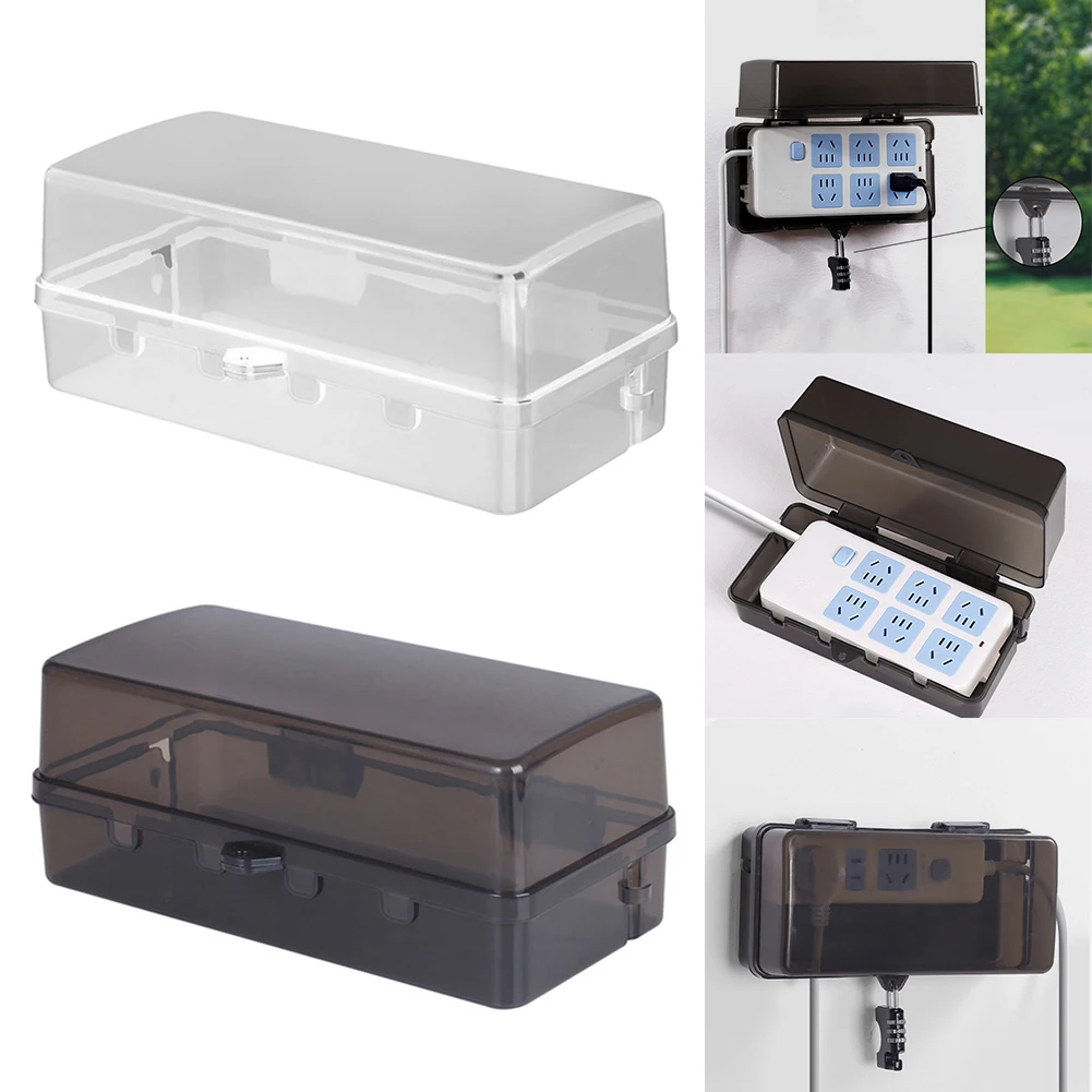 Waterproof Large Outdoor Electrical Box Lockable Weatherproof Outdoor Extension Cord Cover Protect Outlet Plug Socket