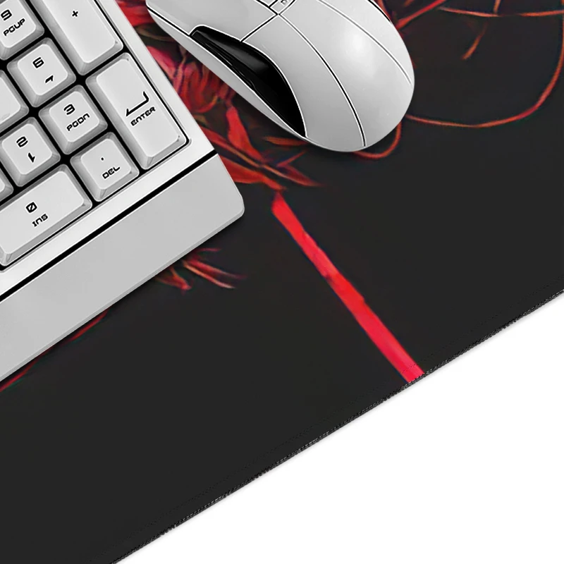 Black And Red Spider Lilies Mouse Pad Gamer XL HD Large Mousepad XXL Desk Mats Office Soft Natural Rubber Mouse Mats Mice Pad