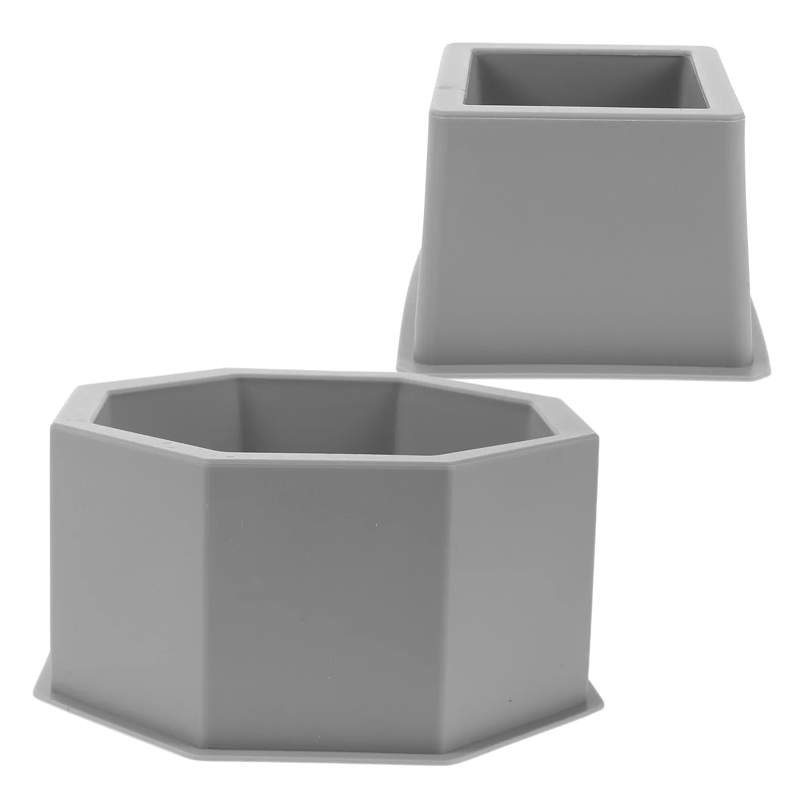 2Pcs Silicone Flower Planter Mold Double Layer Cement Pot Mold for Smooth Concrete Flower Pots Indoor Outdoor DIY Geometric