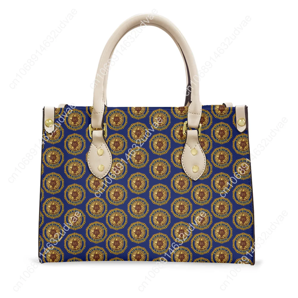 American Legion Logo Tote Bag Purse Womens Mens High Quality Personalized Text Image PU Leather Commuter Shopping Gift Bags