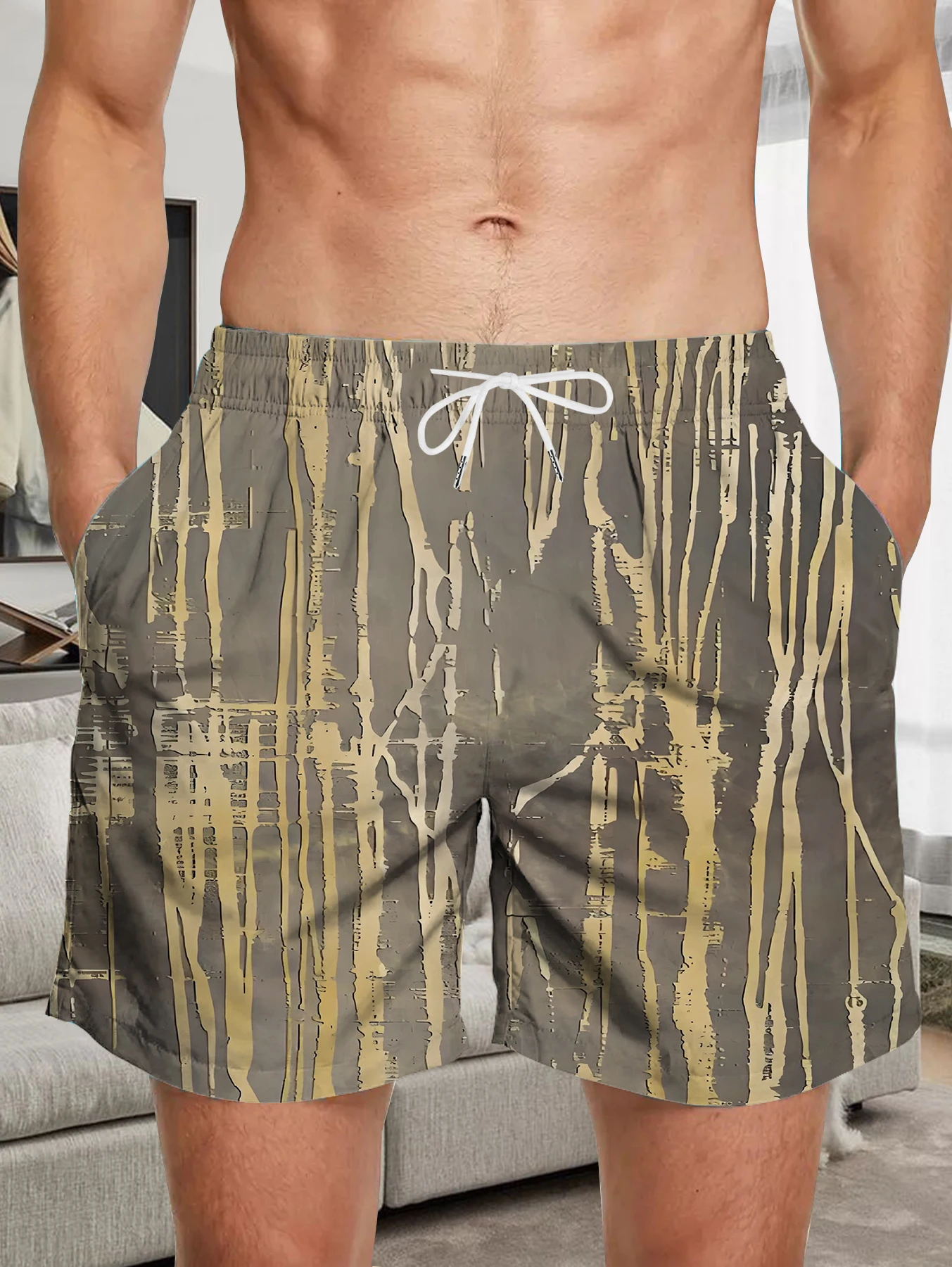 Outdoor Quick Dry Polyester Shorts Men All Over Print Beach Board Swim Pants