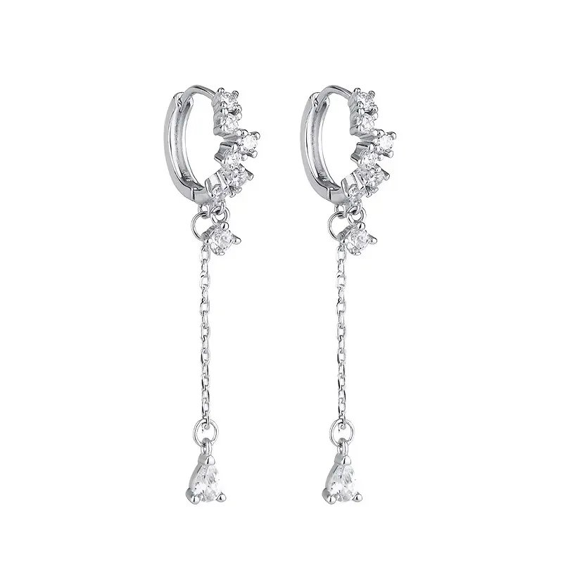 موضة زركونيا شرابة قلادة أقراط للنساء طويل الشرابة القرط مجوهرات هدايا عيد ميلاد الحزب