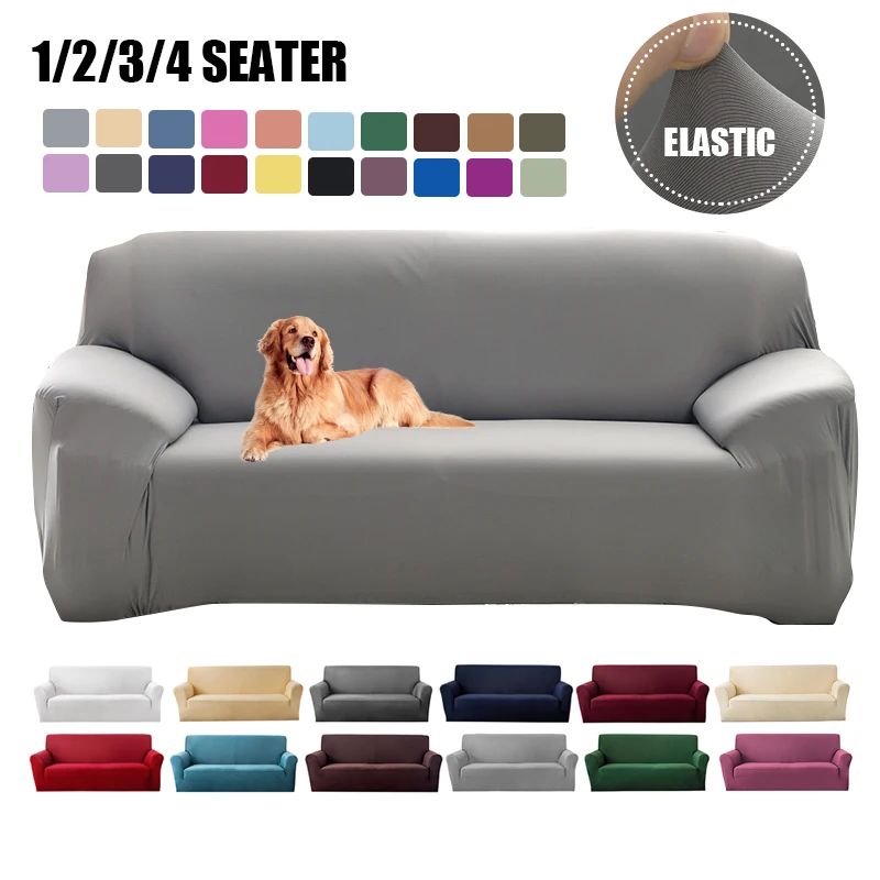 Elastic Plain Solid Sofa Cover Stretch Tight Wrap All-inclusive Sofa for Living Room Funda Sofa Couch ArmChair