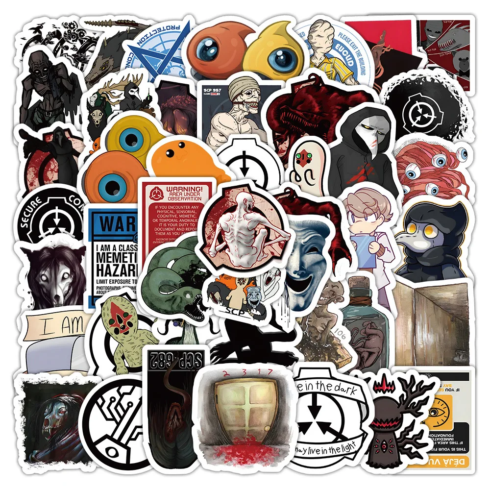 60 قطعة من ملصقات كريم الأساس SCP حافظة هاتف كرتونية ملصقات مقاومة للماء