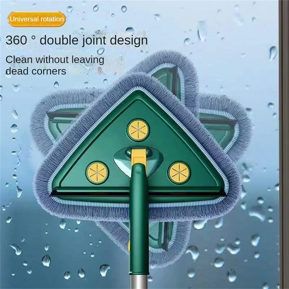 Triangular Squeeze Cleaning Mop,360 Degree Rotatable, Telescopic Mops, Floor Cleaning, Glass, Wall, Windows, Clean For Home Tool