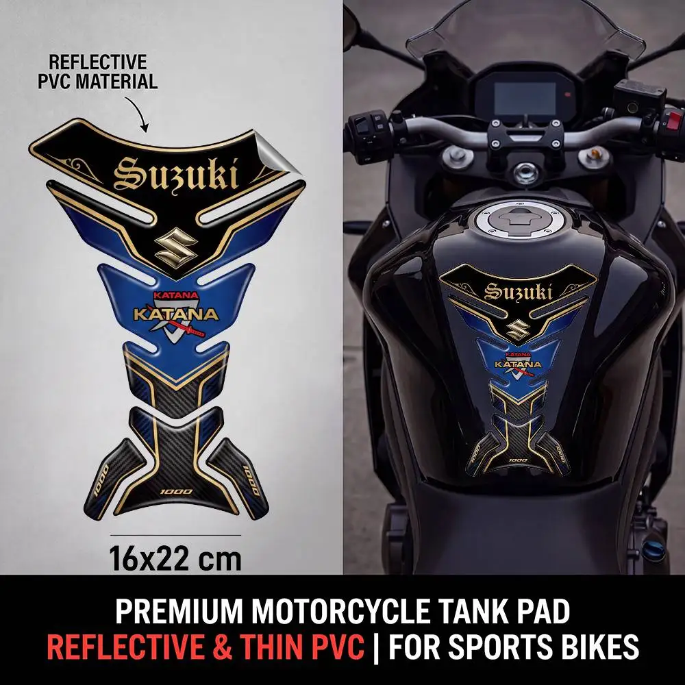 

FOR SUZUKI Motorcycle PVC Tank Pad Tank Cap Protector Racing Sticker Universal
