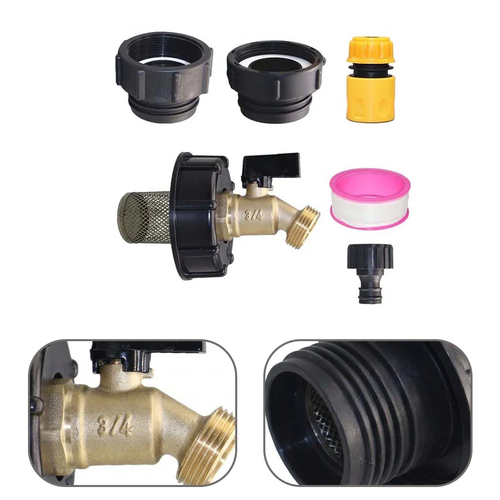 304 Grade Stainless Steel Hose Adapter for IBC 3/4 NPT Male to 3/4 For GHT Male with Filter for Efficient Water Transfer