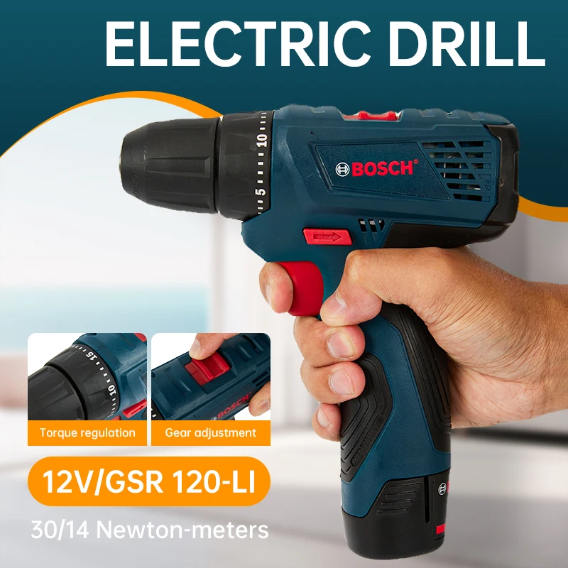 Bosch Professional Electric Drill GSR120-LI Cordless Electric Hand Drill Multi-Functio n Home DIY Screwdriver Power Tools