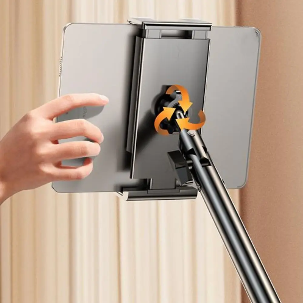 

Держатель для телефона-планшета из углеродистой стали 360° ° Вращающийся регулируемый кронштейн для планшета, складной с металлическим кронштейном, подставка для крепления планшета, кровать