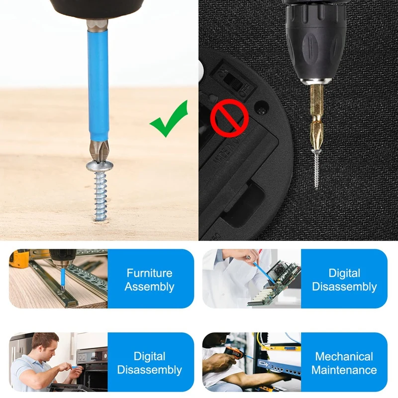 Hot SV-14 Pcs Magnetic Anti Slip Screwdriver Bits Set Impact Driver Bit Set 1/4 Inch Hex Shank Cross Drill Bit Set