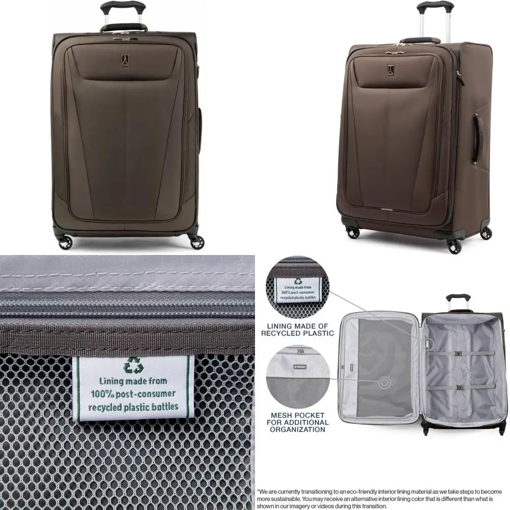 

Lightweight Expandable 4-Wheel Spinner Luggage, Softside Suitcase for Men and Women, Mocha Color, Travel Check Luggage