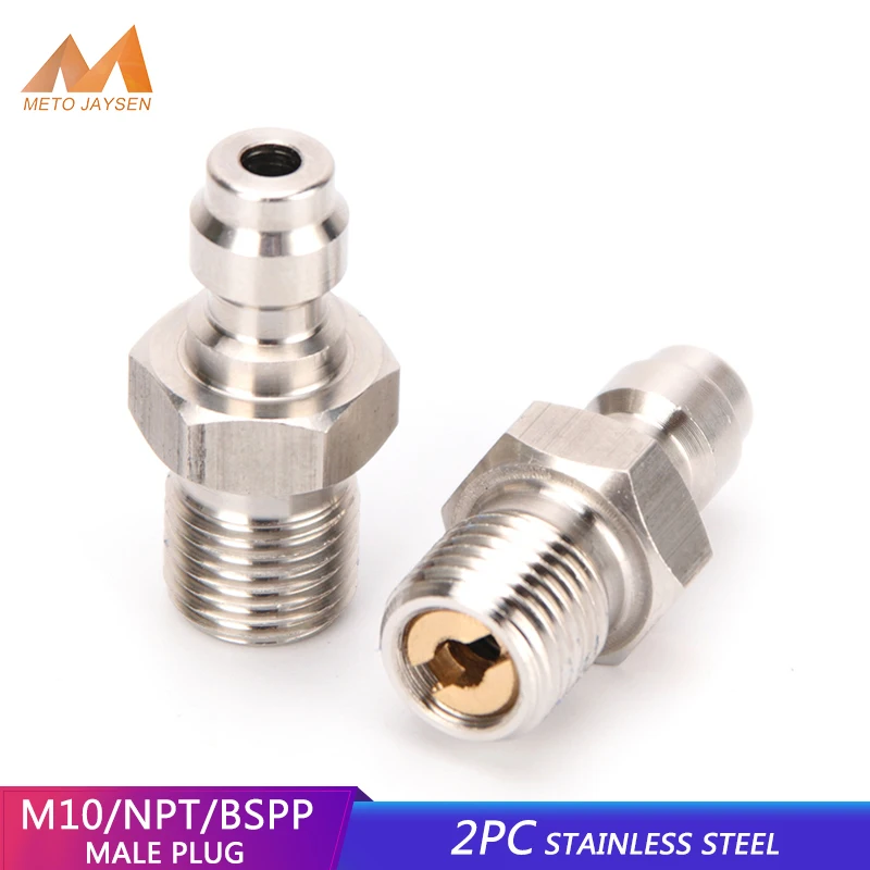 

2pcs/set M10x1 Thread Quick Connect Fittings Quick Couplers 8MM 1/8NPT 1/8BSPP Refilling Adapter Air Pumps Parts & Accessories