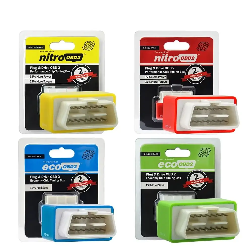 4 Color Eco OBD2 Chip Tuning Box Plug and Drive Fuel Saving ECU Chip Tuning Box More Power Fuel Saving Box