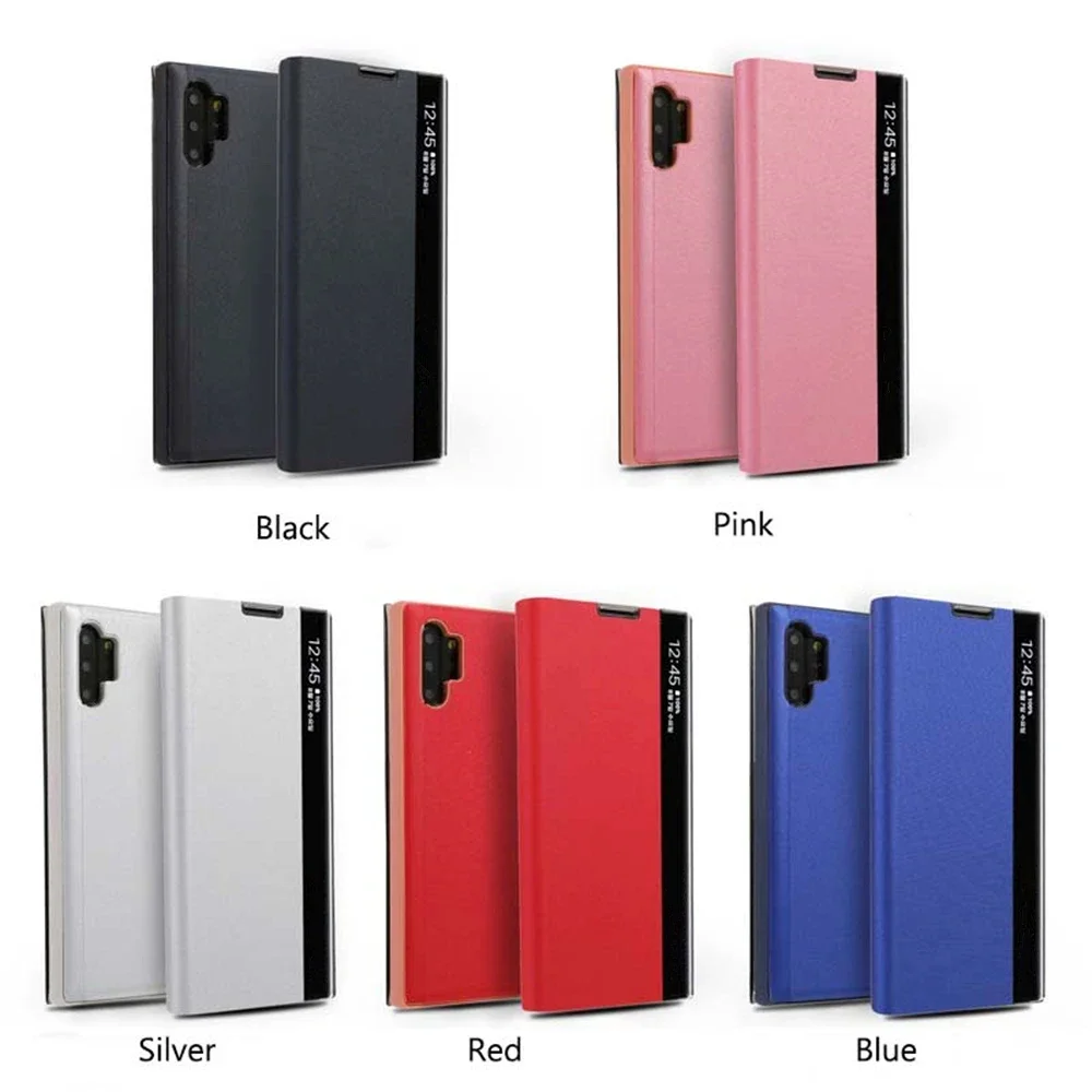 Window View Leather Cases For Samsung Galaxy S26 Ultra S23 S24 S22 A72 S25 Ultra 5G S21 S20 FE S25Plus Note20 10 Leather Cover