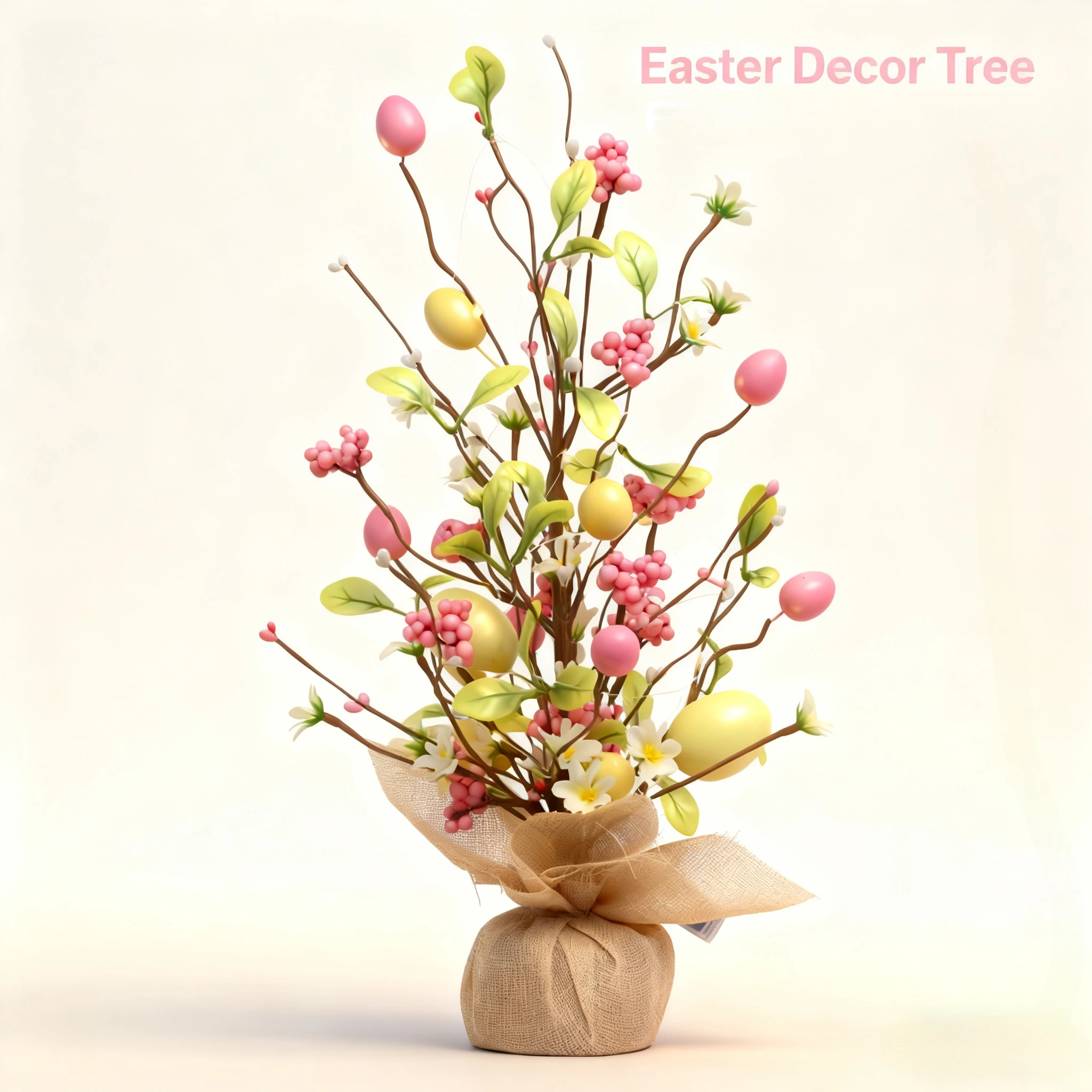 

LED Easter Egg Tree Decoration Light Up Tabletop Ornament with Glowing Eggs for Home Window Display Easter Party Wedding Gift
