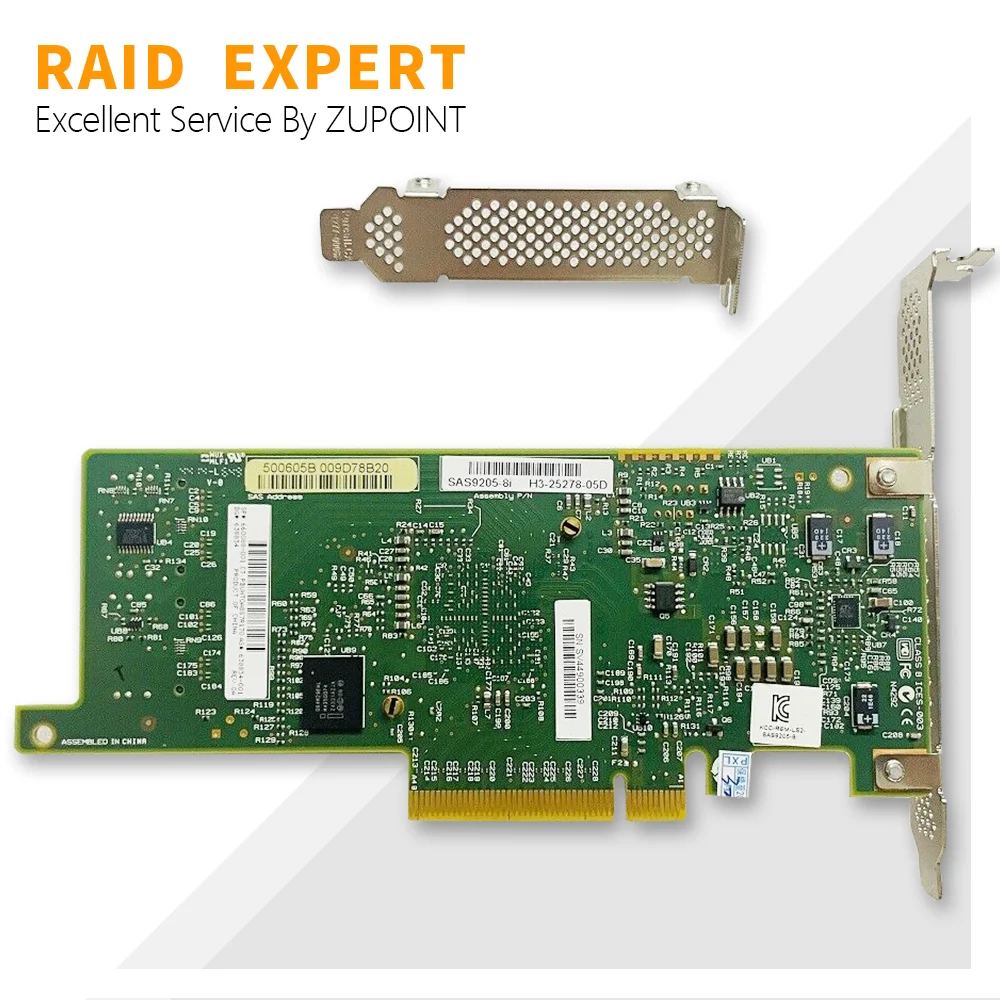 بطاقة وحدة تحكم غارة زبوينت إل إس آي 9205-8i 6Gbps SAS PCI-E FW:P20 IT Mode for ZFS FreeNAS unRAID RAID المتوسع + 2*8087 SATA