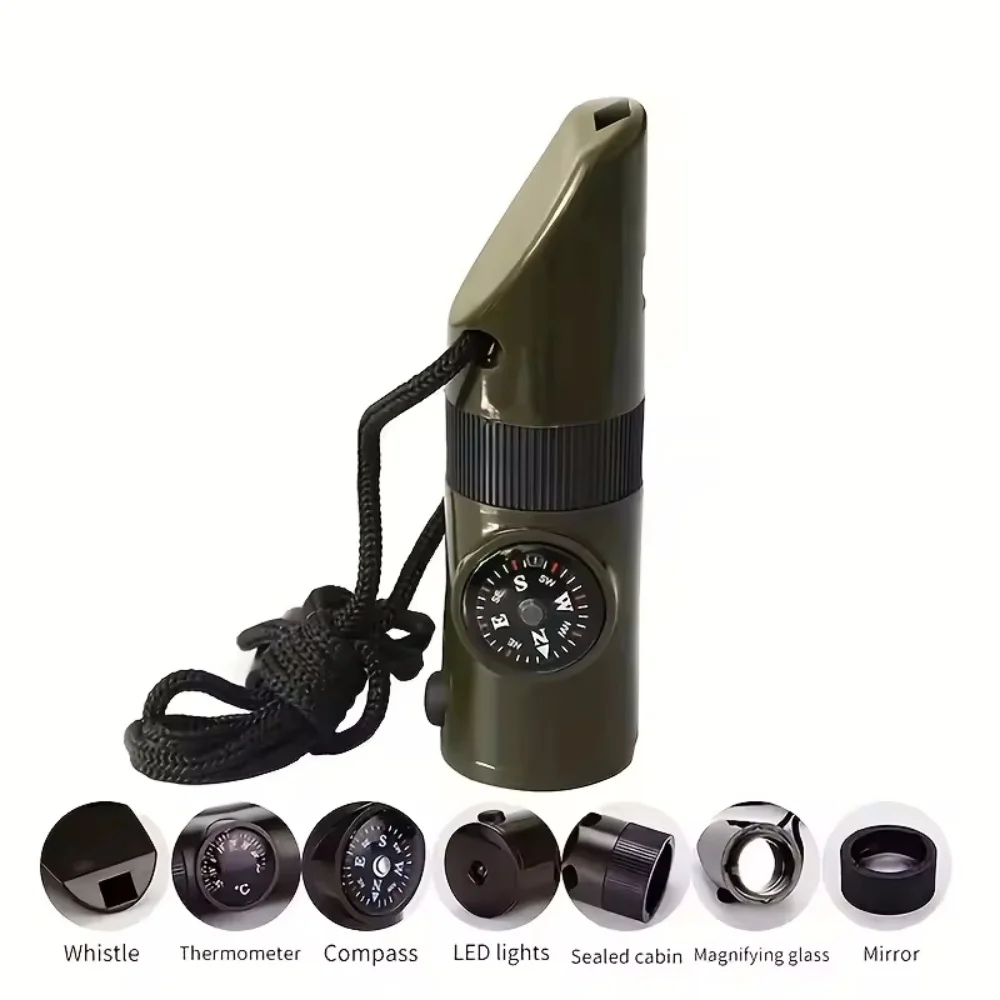 Jungle Emergency Survival Whistle Compass Thermometer Referee Cheerleading Whistle Sporting Goods Camping Hiking Outdoor Tools
