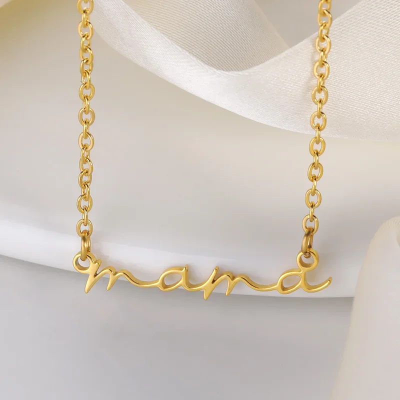 Fashion Cursive Name Necklaces With Heart Exquisite Stainless Steel Letter Necklace Pendant Choker Charm Jewelry Christmas Gifts