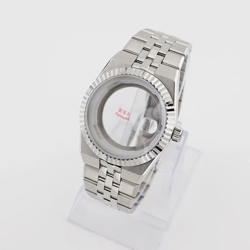 

40mm High Quality Stainless Steel Men's NH35 Watch Case Sapphire Crystal for Seiko Mods Land Weller Replacement Watch Cases