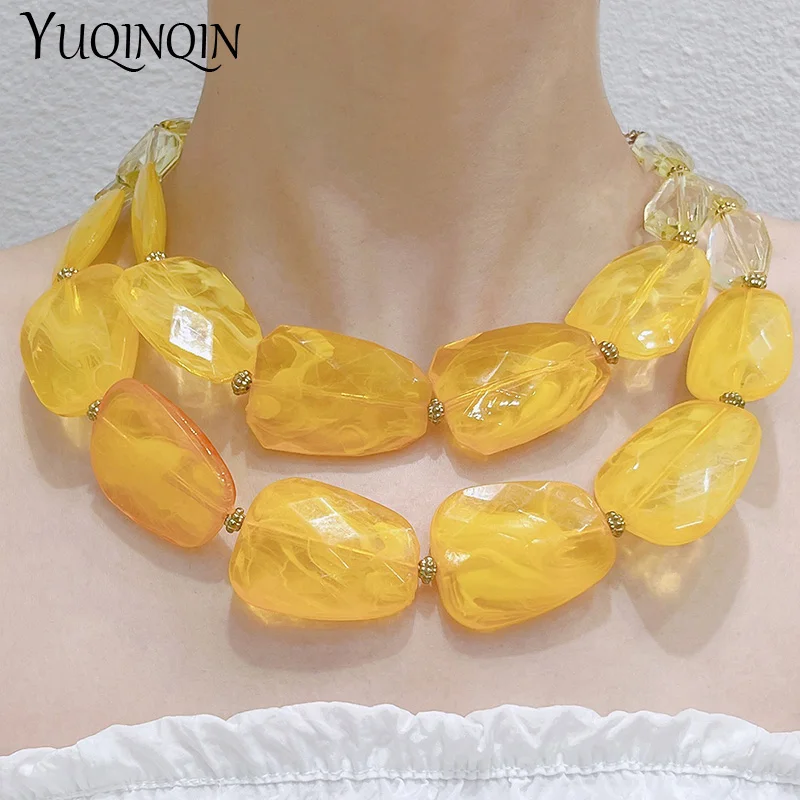 Fashion Multi-layer Choker Necklaces For Women Trendy Jewelry Short Boutique Colorful Beads Pendant Necklace Accessories Summer