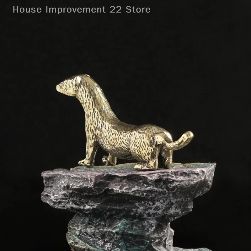 Otter Antique Bronze Statue Desk Decorations Solid Copper Figurines Ornaments Home Decor