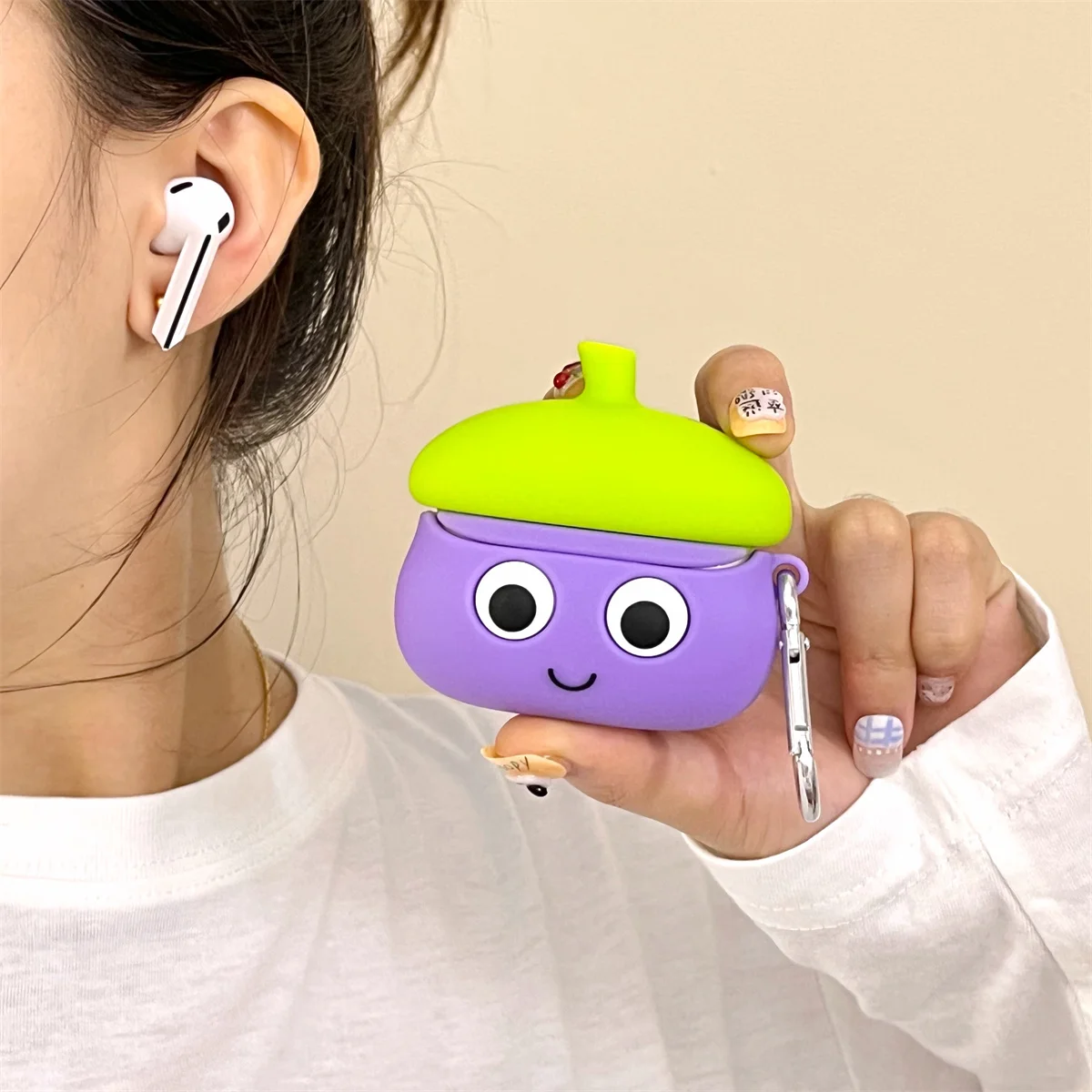 جراب سماعات أذن من السيليكون مع خطاف ، جراب سماعة رأس لسامسونج جالاكسي براعم 3 برو 3 برو ، كرتون لطيف ، تصميم نمط كاواي ، والي