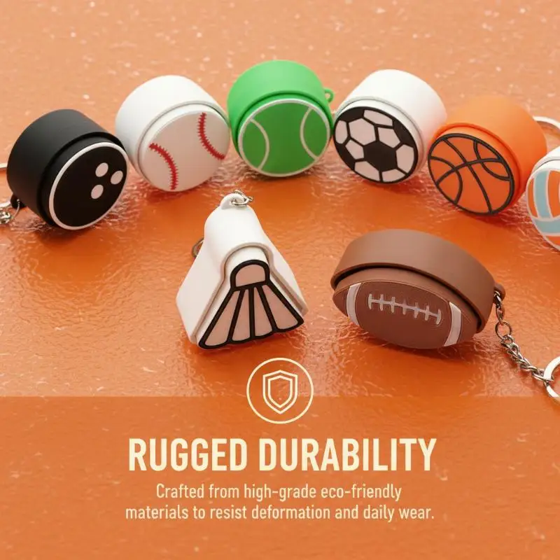 Ball Keyboard Keychain Fidget Toys Push Bubble Stress Relief Sensory Toys Basketball Football Keyboard Clicker For Kids Adults