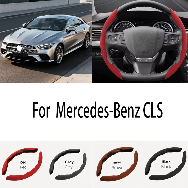 

For Mercedes-Benz CLS Car Steering Wheel Cover 38CM Anti-Slip Suede Steering Wheel Cover Auto Decoration Accessory