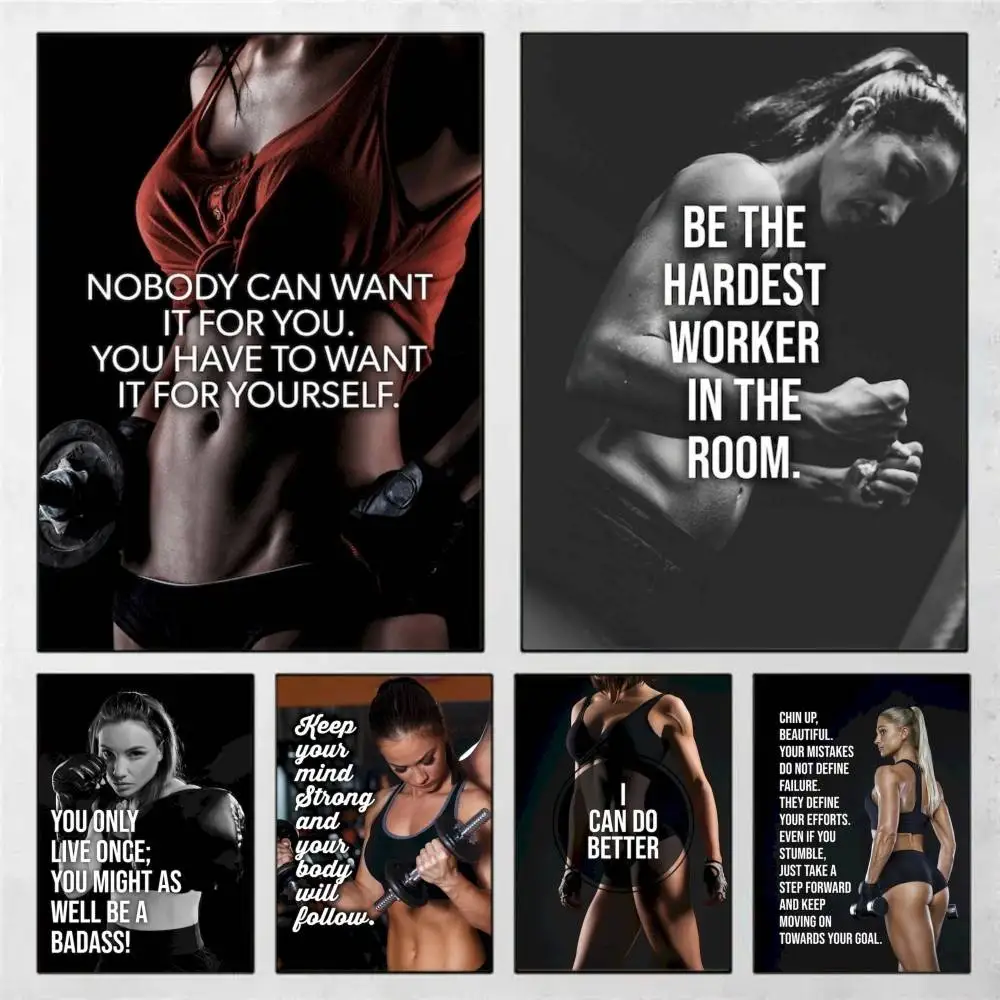 Bodybuilding Sexy Fitness Girl Poster Art With Prints Home Bedroom Living Room Decoration Gift