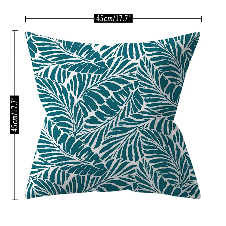 Hot Turquoise Geometric Dark Green Cushion Cover Nordic Floral Print Pillows Case Livingroom Sofa Couch Throw Pillows Home Decor