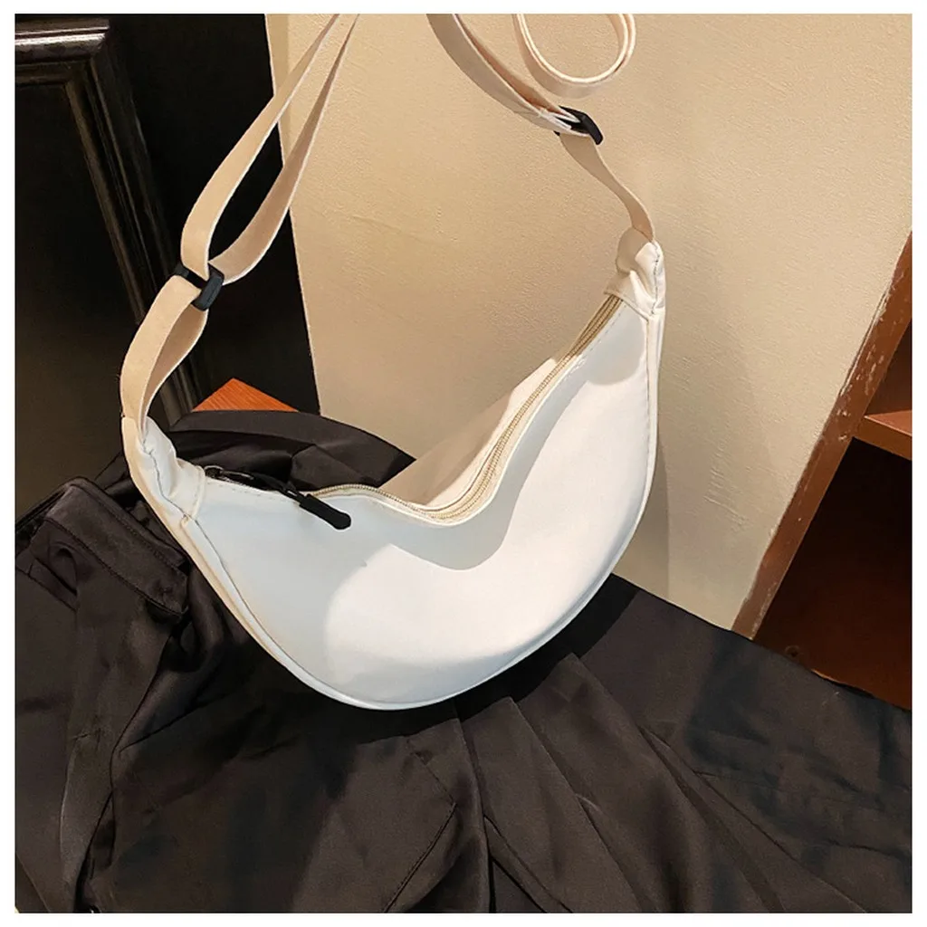 Single Shoulder Bag Lightweight Dumpling Bag Crescent Shoulder Bag Nylon For Shopping Casual Dating Crossbody Carry