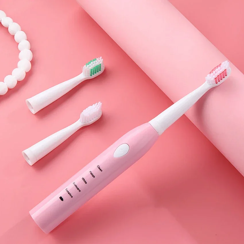 1 set Vibrant À Ultrasons Brosse À Dents brosse à Dents Électrique Étanche Avec 4 Brosse Haeds 5 Modes De Nettoyage pour Adultes, Enfants