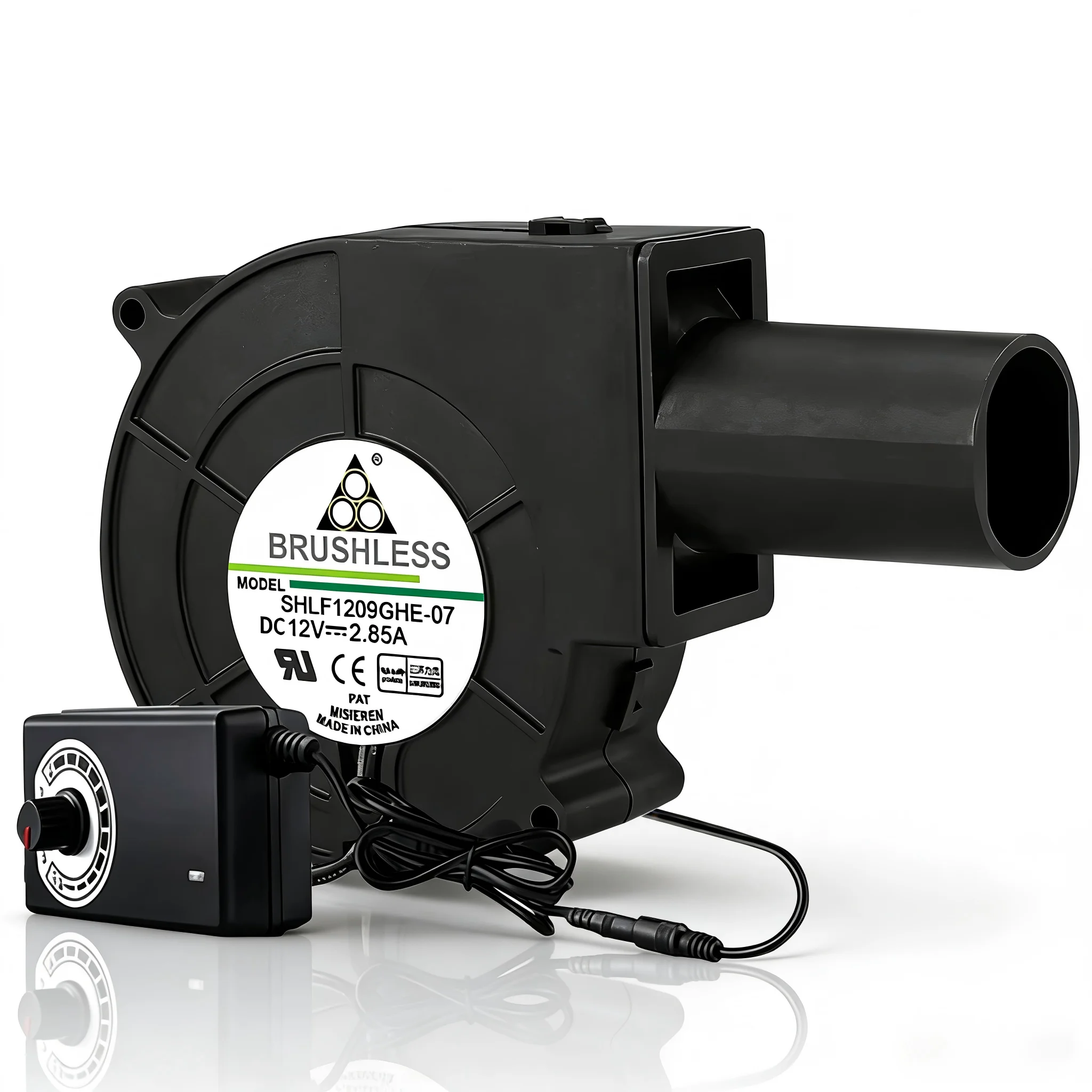 

Adjustable Speed High Air Volume 9733 Turbo Blower Fan 220V To 12V For Waste Oil Stove Firewood BBQ Stove Industrial Turbo Fan