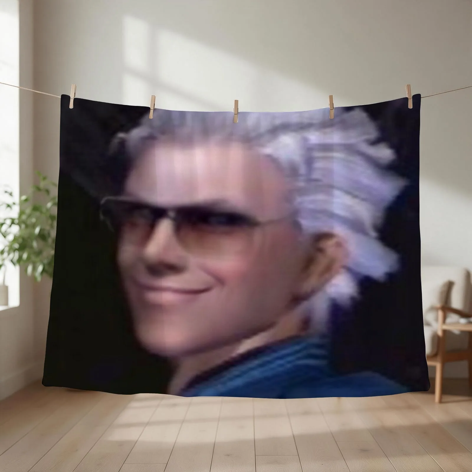 Vergil From the Devil May Cry Series Throw Blanket couch cozy soft plush fuzzy picnic outdoor blanket