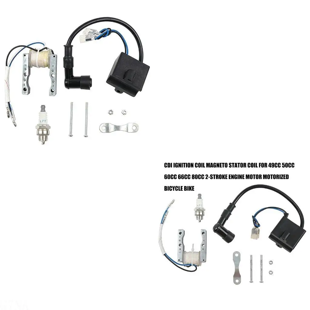 

G7NA Bike Engine Ignition Coil System With Plugs for 49cc 66cc 80cc 2-Strokes