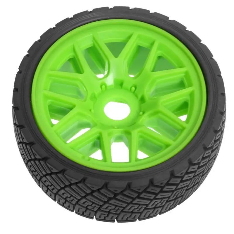 FBIL-For 1/7 1/8 Scale RC Car Rubber Replacement Tires& Wheels- 4 Pack Hex Hub For WRC KM FS KKPIT ARRMA W234 Off-Road Models Gr