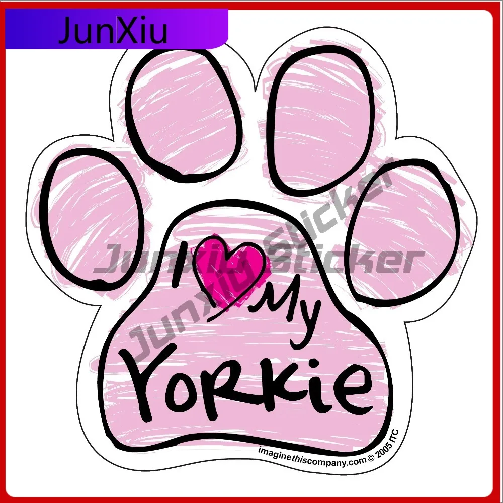 

Yorkie Pink Scribble Paw Aesthetic Car Laptop Window Bumper Waterproof Vinyl Decal Decoration Cool Funny Retro Cute Unique