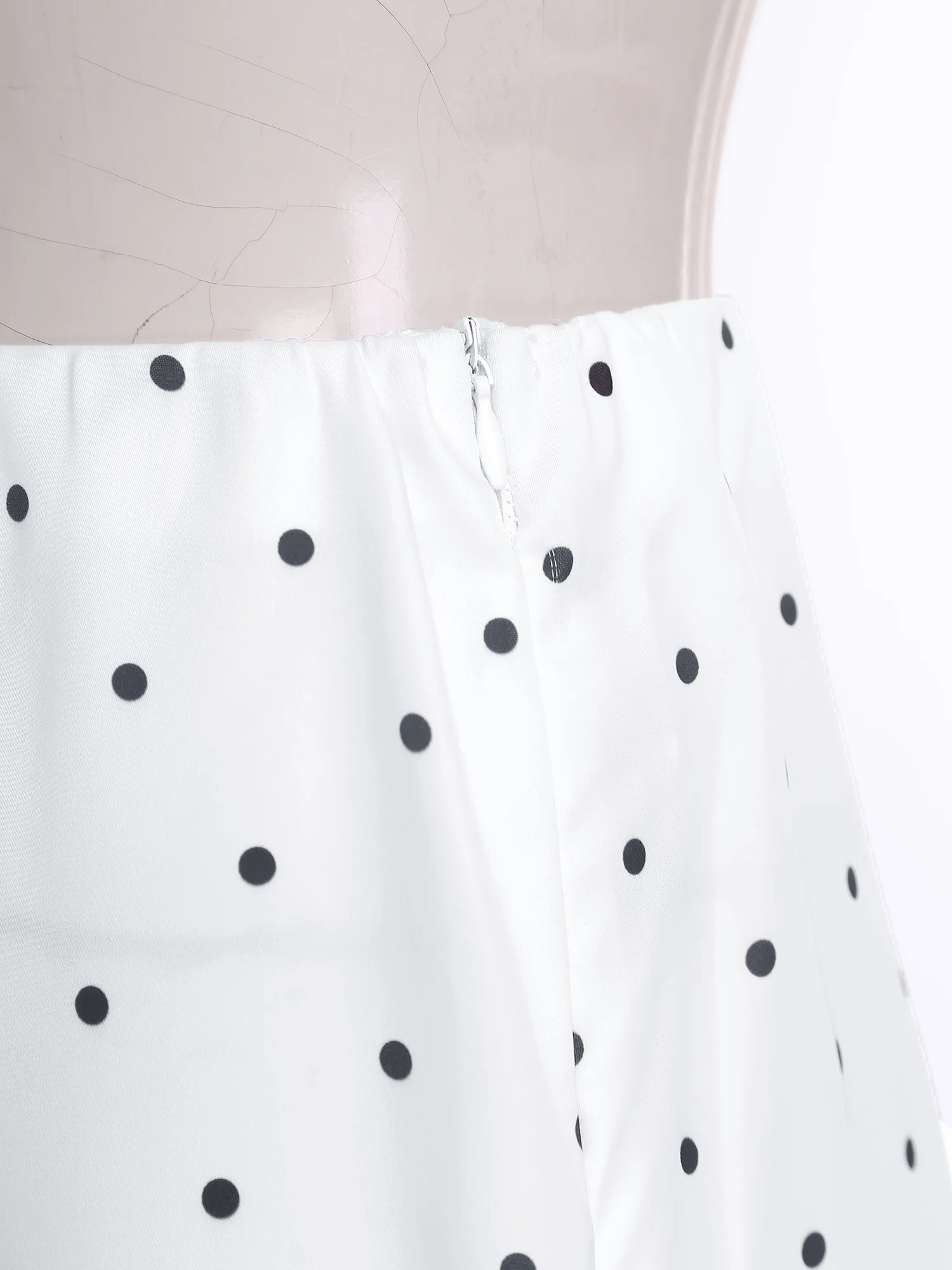 Saias femininas vintage bolinhas 2025 nova primavera comprimento médio cetim sereia saias para mulheres verão cintura alta saias casuais