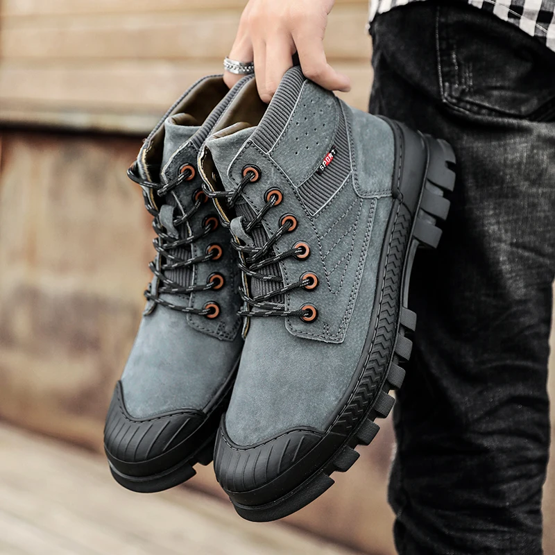 

Handmade Men's Ankle Boots,All-season Short Boots,Outdoor Hiking Boots,Sports Shoes,High-top Shoes,Anti-slip Camping Men's Shoes