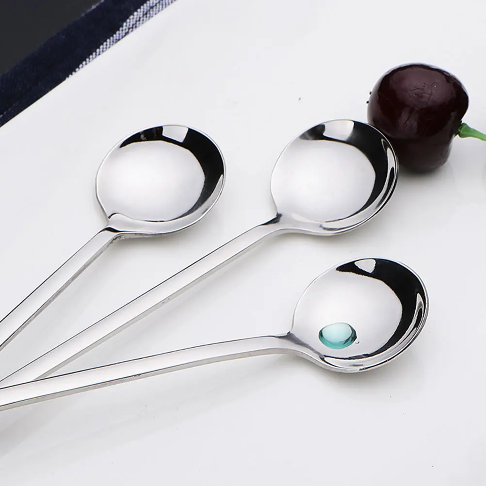 

3Pcs Stainless Steel Coffee Spoons Long Handle Practical Mixing Spoons for Dessert Ice Cream Beverage Serving Coffee Spoon